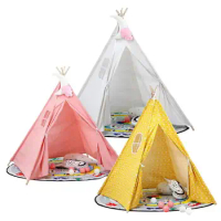 Teepee Tent for Kids Portable Children's Tent Play House Canvas Play Tent Wigwam Child Little Teepee House Indoor Ball Pool Room