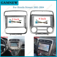 9 Inch Car Frame Fascia Adapter Canbus Box Decoder Android Radio Audio Dash Fitting Panel Kit For Honda Stream 2001-2004