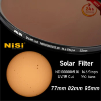 NiSi Solar UV Filter 77mm 82mm 95mm ND100000 5.0 16.6 Stops High Gear Blocking Strong light with UV Infrared Protection Filter