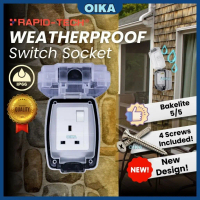 RAPID-TECH IP66 Weatherproof 13A Outdoor Switch Socket Heavy Duty Waterproof Socket UV Resistant Eas