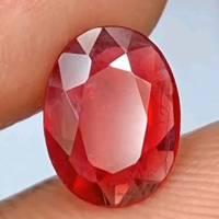 Natural Ruby Songea 1.50ct H(be) Super Crystal Full of Luster Batu Permata Merah ke Orange Berkilau
