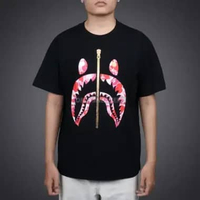 BAPE ABC PINK CAMO SHARK BLACK TEE XL