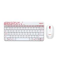 【Logitech 羅技】MK240無線鍵盤滑鼠組(白色/紅邊)*