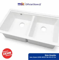 Sink Wastafel Granite Zehn 2 Kolom Putih Bak Cuci Piring 2 kolom NAD3355 - Double Granite Sink White