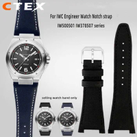 28mm Watchband for IWC Engineer Watch Notch strap IW500501 IW378507 IW322703 series genuine leather nylon watch strap wristband