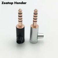 2Pcs Rose Gold 4.4mm 5Pole Male L Shape Headphone Earphone Pin Plug Adapter for Sony PHA-2A TA-ZH1ES NW-WM1Z NW-WM1A AMP Player