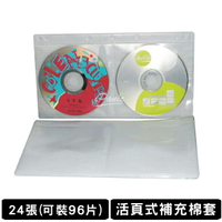 【最高22%點數】台灣製造 補充棉套 24張 96片裝 活頁式 光碟棉套 光碟套 活頁式棉套 CD套 DVD套【限定樂天APP下單】