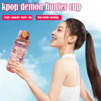 Large Capacity Kpop Demon Hunter Cup Plastic Cup Resuable Kpop Demon Hunter Water Bottle Portable Pl