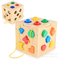 木制早教寶寶幼兒益智多孔形狀配對20孔敲球智力盒積木配對 (天羽玩具)環保無毒  有趣好玩