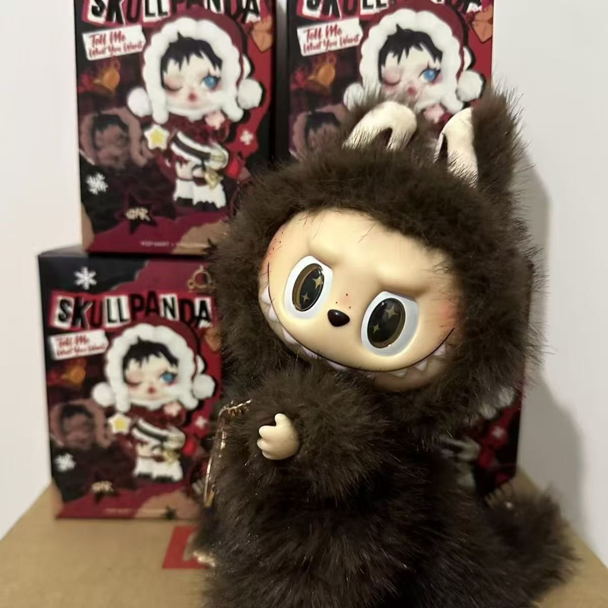 【超特價海外限定・即日発送最高品質！】17cm ZIMOMO LABUBU小首領 👑labubu ZIMOMO 大首領搪膠毛絨公仔大娃58公分全新原箱未拆封