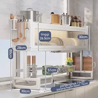 SKY - Rak Piring Wastafel Dengan 2 Susun Kabinet Rak Wastafel Cuci Piring Rak Piring Stainless Steel