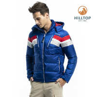 Hilltop 山頂鳥 男款超潑水保暖蓄熱羽絨短大衣F22MZ2深寶藍