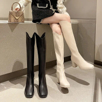 Bốt Cao Gót, JINxCHOY SHOES, Thời Trang, Mũi Nhọn, Hàng Mới Về, Khóa Kéo Sau Trụ Cao, Màu Trơn Thiết