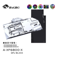Bykski Water Block for XFX Radeon RX 6800/6800 XT Speedster Merc 319 GPU Card / Full Coverage Copper Radiator / RGB Light