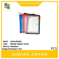 Interxfolder - Binder Note Zipper A5 Zipper Transparan - Pcs