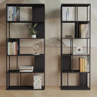 White Metal Bookshelf Modern Unique Books Mobile Display Corner Bookcase Organizer Industrial Estanteria Libros Home Furniture