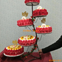 免運 開立發票 公司貨 蛋糕架 蛋糕模型 展示模型 歐式鐵藝六層生日蛋糕架子多層創意拆裝婚禮婚慶支架甜品臺展示架