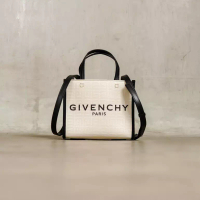 Givenchy Tas GIVENCHY 4G PATTERN BLACK SIDE IVORY TOTE BAG WITH LONG STRAP SMALL 100% ORIGINAL