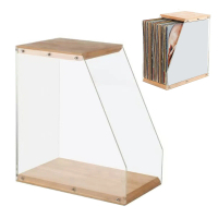 hubixsy File Holder Wooden Vertical Storage Rack Desktop Organization Clear File Sorter Document Org