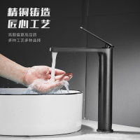 全銅槍灰色加高加長水龍頭冷熱單孔防飛濺衛生間洗手面盆陽臺上盆 水龍頭/蓮蓬頭/臉盆水龍頭/恒溫水龍頭/節水水龍頭/防濺水龍頭/不鏽鋼水龍頭/全銅水龍頭/廚房水龍頭/浴室水龍頭