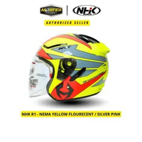 Helm NHK R1 Motif Nema Yellow Fluorescent Double Visor L