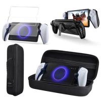 4 In 1 Set EVA Travel Carrying Case Shockproof TPU Case Anti-Scrach Screen Protector for PS5 Portal for PlayStation 5 Portal