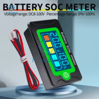 Battery Capacity Indicator DC8-100V Lithium Battery Percentage Voltage Panel Gauge Tester Status Monitor 12V 24V 48V 72V