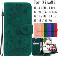 Sunjolly Mobile Phone Cases Covers for XiaoMi Mi 12 12X 11 11T Pro Lite Case Cover coque Flip Wallet for XiaoMi Mi 12 Lite Case