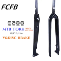 MTB fork 3K Carbon Fibre fork Mountain Bike Forks MTB Fork Bicycle Hard Disc Brake 26 27.5 29 Inch Straight tube 28.6mm