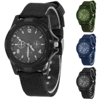 Fashion Waterproof Men Quartz Watch Army Soldier Military Canvas Strap Fabric Analog Wrist Watches Sports Wristwatches Clock