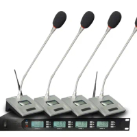 D400 4*100 channel wireless conference microphone system/ silver color base/ 1 set / free shipping ..