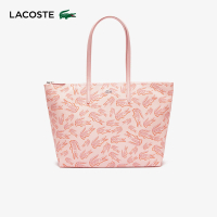 【LACOSTE】母親節首選包款-大號Lacoste L.12.12網眼印花托特包(粉紅色)
