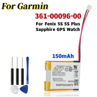 NEW Battery 361-00096-00 150mAh For GARMIN Fenix 5S 5SPlus Fenix 5S Plus Sapphire GPS Watch Battery ASDB371828-P1+Tools