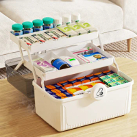 Large Capacity Family Medicine Organizer Pill Box 3 Layers Big First Aid Kit Pill's Cases Emergency Pharmacy Storage Container