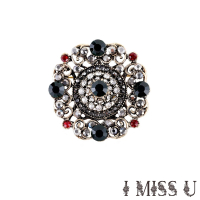 【I MISS U】縷空胸針 圓心胸針/復古巴洛克縷空圓心花紋造型胸針(2色任選)