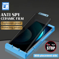 3D Curved Anti Spy Ceramic Soft Film For Vivo X100 Pro X90 X80 X70 Pro Privacy Screen Protector for VIVO S18 S17 Pro With tools