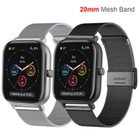 20mm Mesh Band Loop For Huami Amazfit GTS 4 3 2 2e Mini Stainless Steel Watch Strap Correa For GTR 42mm Bip 3 S U Lite Pro