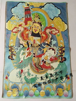西藏傳佛教用品 密宗宗教佛像唐卡刺繡 唐卡佛像財寶天王多聞天王