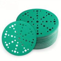 50-piece pack 6inch green sandpaper sheets |     Grit sizes 80/100/120/180/220/240/320/400/600, 49-h
