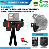 TELESIN Helmet Chin Strap Mounting Helm GoPro Insta360 DJI - Strap Dagu Mounting Holder Dudukan Helm