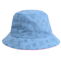 LV M78775 Denim bob 老花丹寧款雙面漁夫帽/遮陽帽 (淺藍/桃粉)