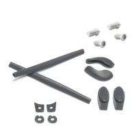 Millerswap Rubber Kit Temple Arm Ear Socks/Leg &amp; Nose Pad Nose Holder &amp; Screw-T6-4 Pieces Set for-Oakley Juliet - Gray Kits