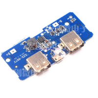 500pcs 5V 2A Power Bank Charger Module Charging Circuit Board Step Up Boost Power Supply Module 2A Dual USB Output 1A Input