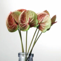 1 PCS 57cm High Quality Artificial Anthurium Palm Flower 3D Simulation Wedding Table Room Decoration Plants Home Accessories