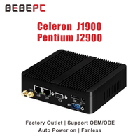 BEBEPC Fanless Mini PC In Celeron J1900 N2830 Dual LAN Windows 10 J2900 4 Core อุตสาหกรรมมินิเดสก์ท็อปคอมพิวเตอร์ COM WiFi HTPC