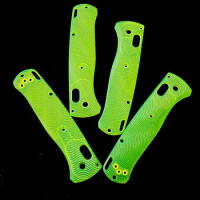 Custom Made Acrylic Green Transparent Knife Handles Scales For Genuine Benchmade Bugout 535 Knives Grip DIY Make Accessory Parts