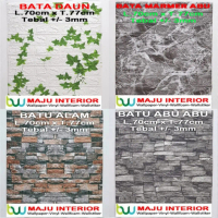 Wallpaper Dinding 3D Foam Motif Bata / Batik Kotak / Marmer / Kayu