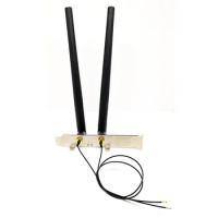 2 x 6dBi Dual Band M.2 IPEX MHF4 U.fl Cable to RP-SMA Wifi Antenna Set for Intel AX210 AX200 9560 8265 8260 7265 NGFF M.2 Card