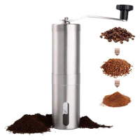 Manual Coffee Grinder Stainless Steel Manual Conical Burr Coffee Bean Grinder with Hand Crank and 18 Adjustable Settings