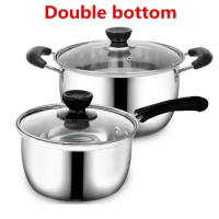 Multi Pot Cooker Cookware Used Stick Nonmagnetic Double Non Cooking Induction Steel Purpose Stainless Soup Pan Bottom
